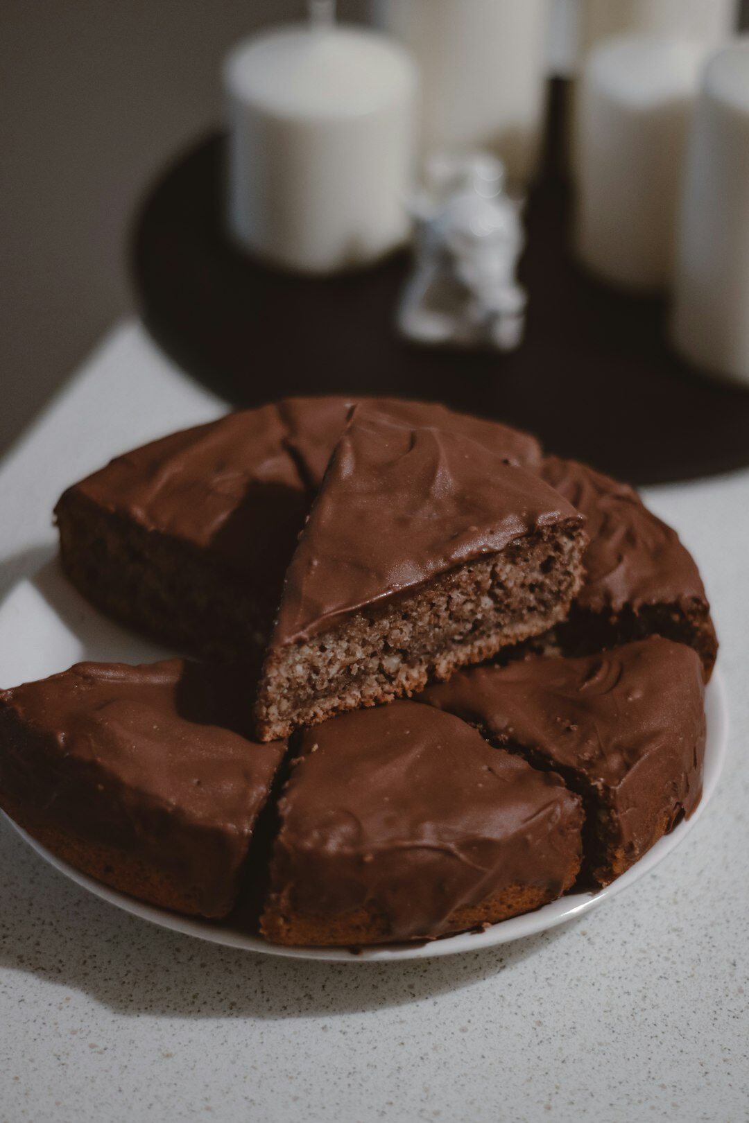 Sliced soft Czech buchta cake showing fluffy texture