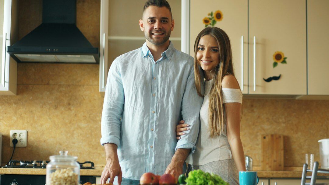 family preparing breakfast